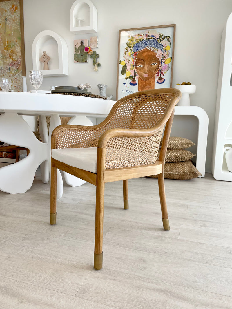 INDIGO LUXE DINING CHAIR | NATURAL/BRASS | PRE-ORDER 14-16 WEEKS