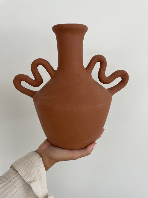 Wave Handle Vase | Terracotta