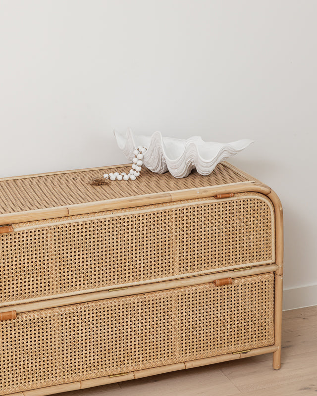 Dromana Cabinet with Brown Leather | PRE-ORDER 14-16 WEEKS