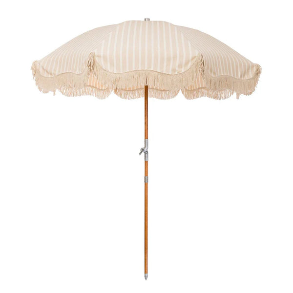 Business and Pleasure | The Premium Beach Umbrella - Monaco Natural Stripe