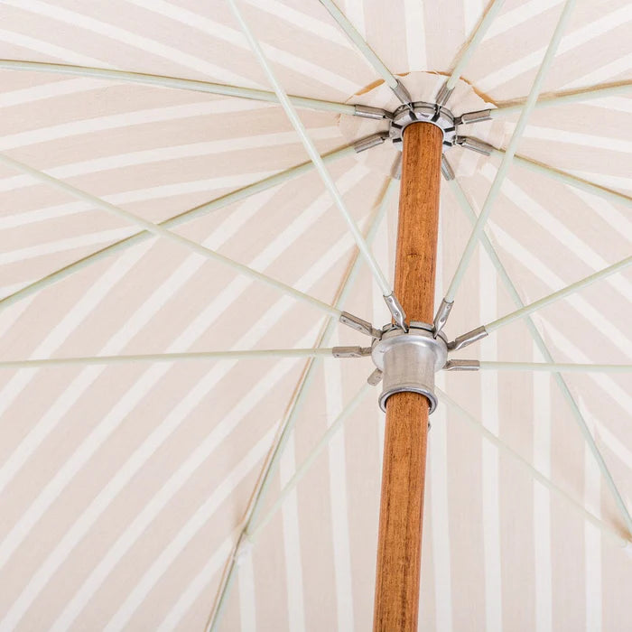 Business and Pleasure | The Premium Beach Umbrella - Monaco Natural Stripe