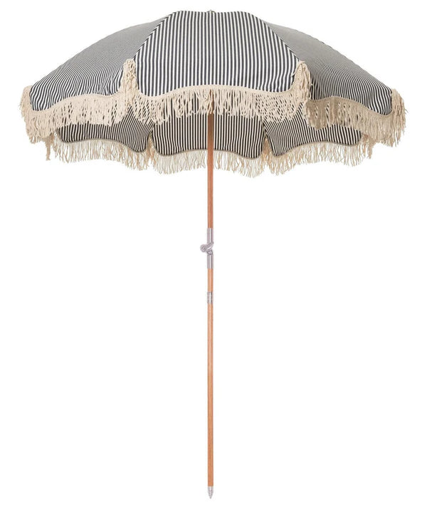 Business and Pleasure | The Premium Beach Umbrella - Lauren's Navy Stripe