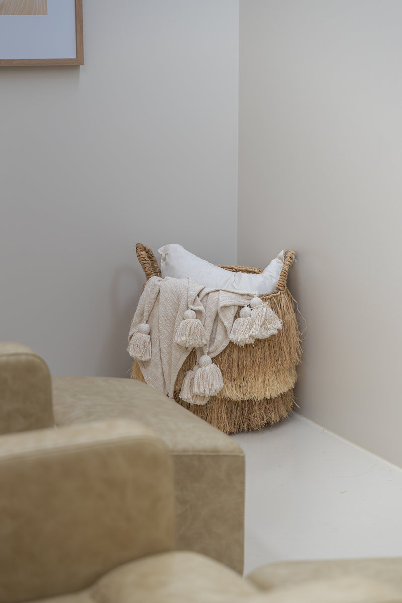 Hula Hula Basket | Natural & Ivory