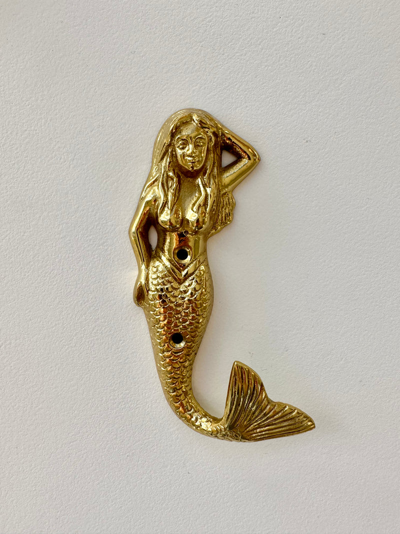 MERMAID GOLD/BRASS WALL HOOK | 13CM X 7CM