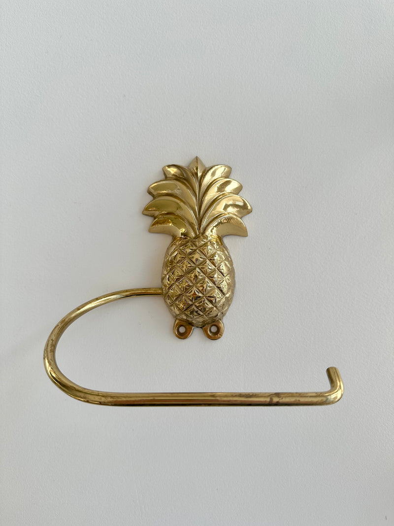 Gold Brass Toilet Roll Holder | Pineapple