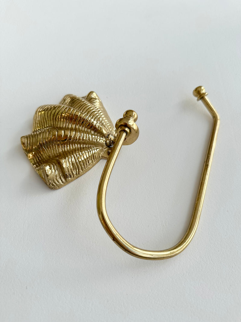Gold Brass Toilet Roll Holder | Clam Shell