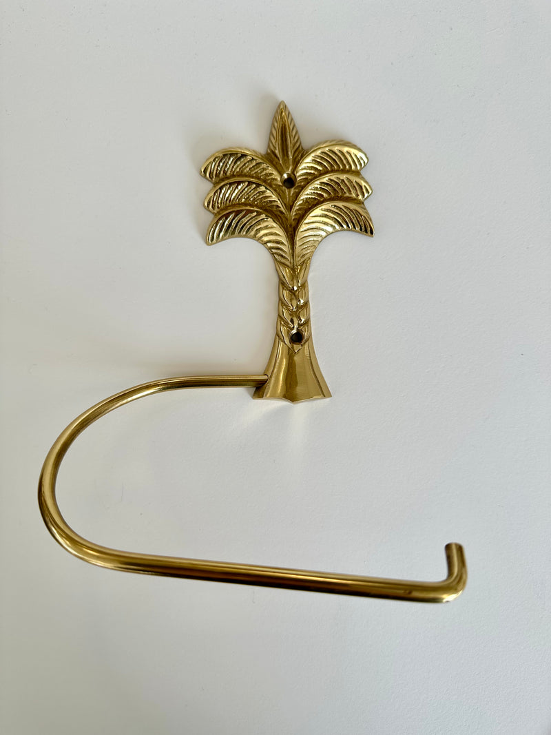 Gold Brass Toilet Roll Holder | Palm Tree