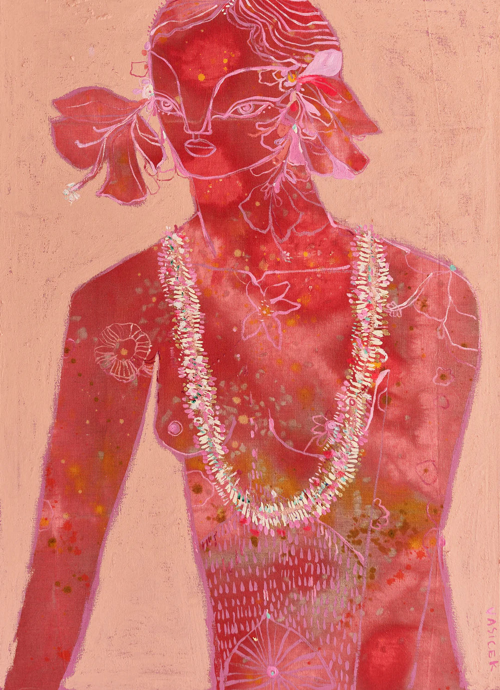 GINGER FLOWER BY JAI VASICEK | LIMITED EDITION | FRAMED IN FLOODED
