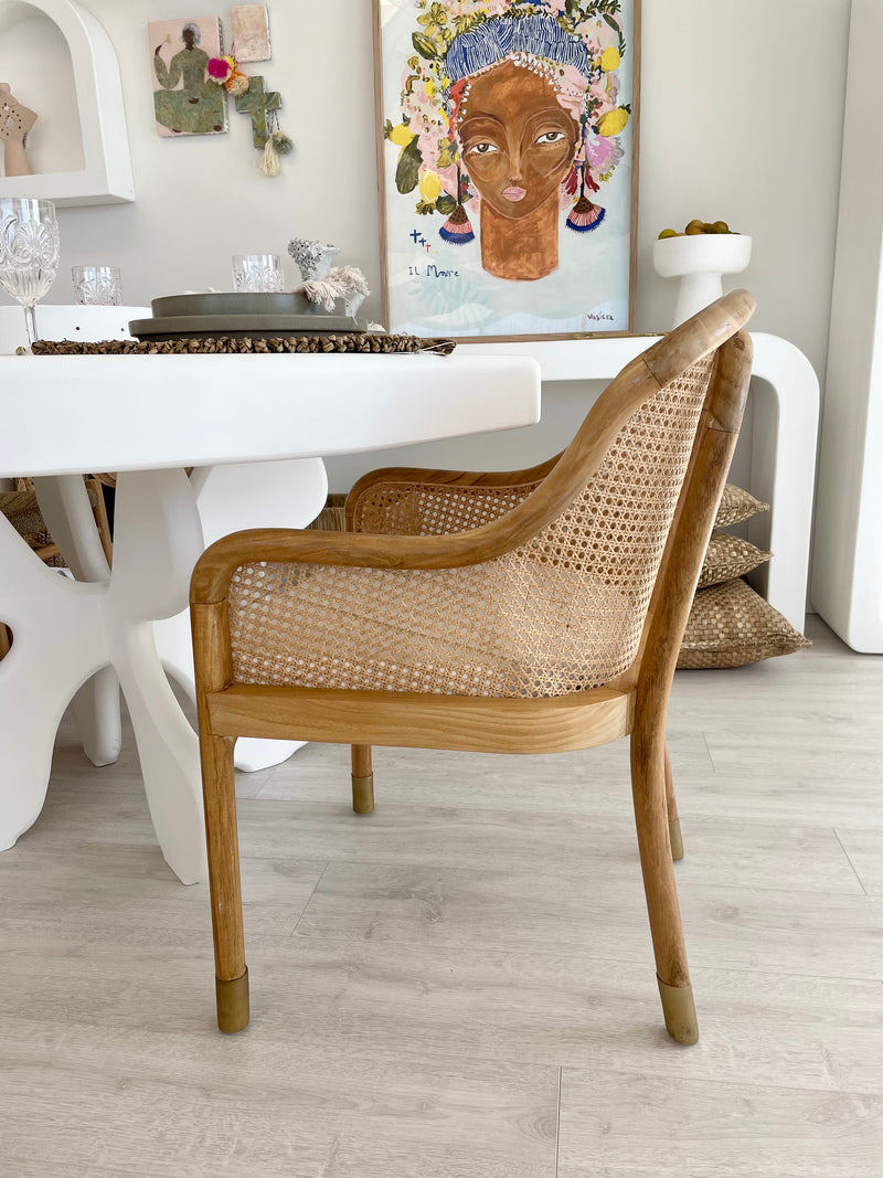 INDIGO LUXE DINING CHAIR | NATURAL/BRASS | PRE-ORDER 14-16 WEEKS