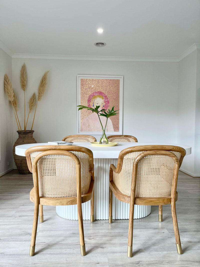 INDIGO LUXE DINING CHAIR | NATURAL/BRASS | PRE-ORDER 14-16 WEEKS