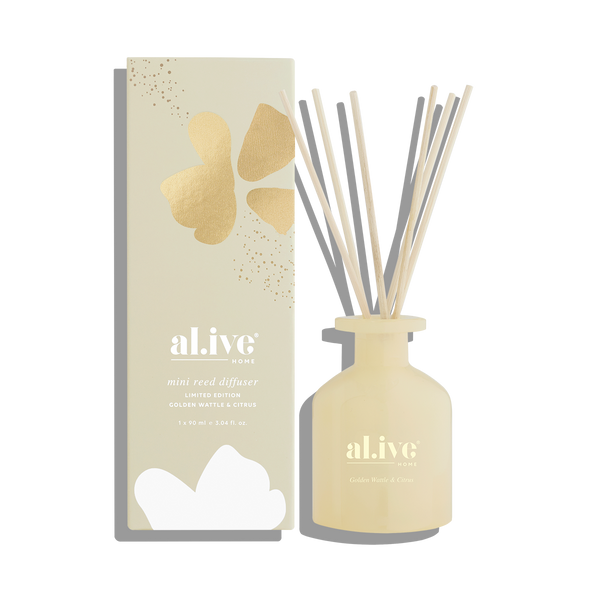 al.ive body | mini reed diffuser - golden wattle & citrus