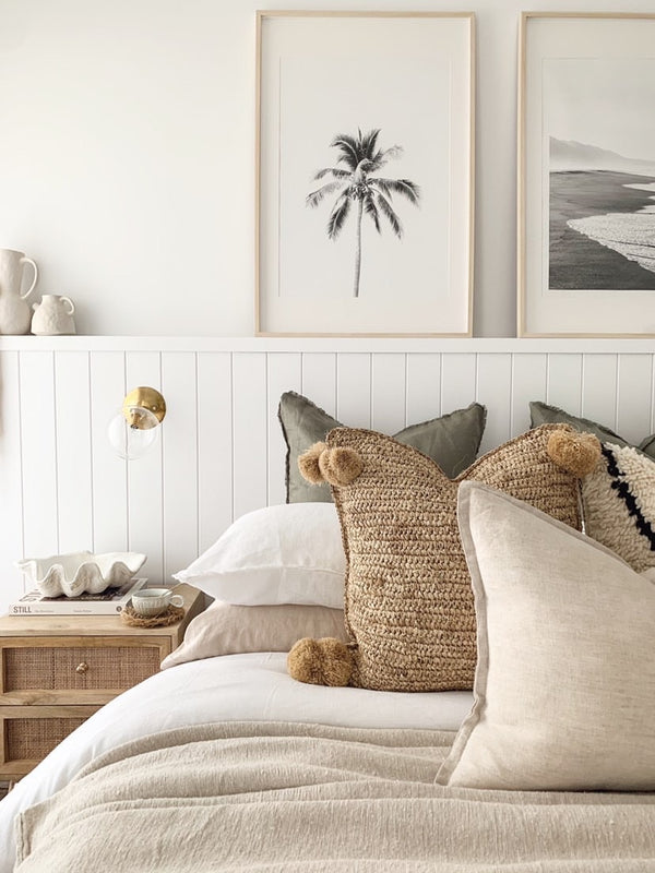 Seagrass Pom Pom Cushion