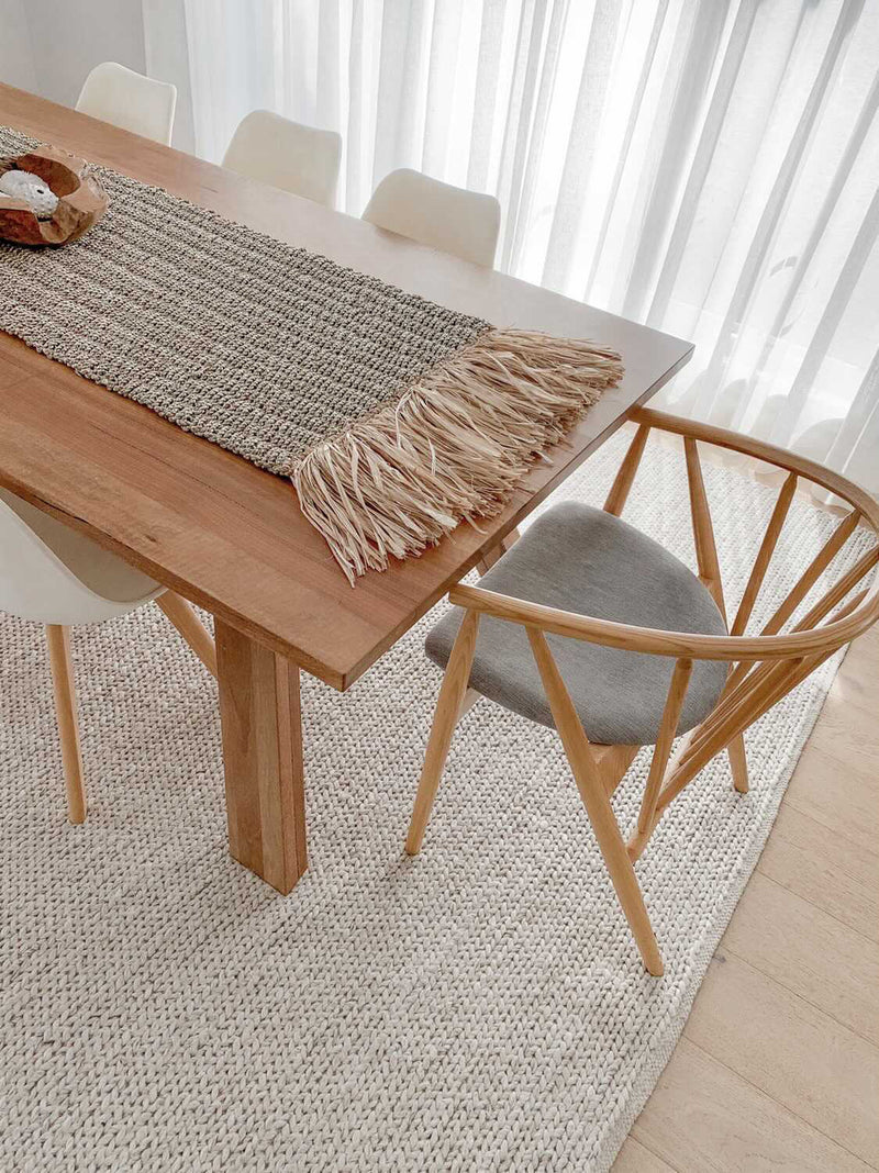 Seagrass Oversized Table Runner with Raffia
