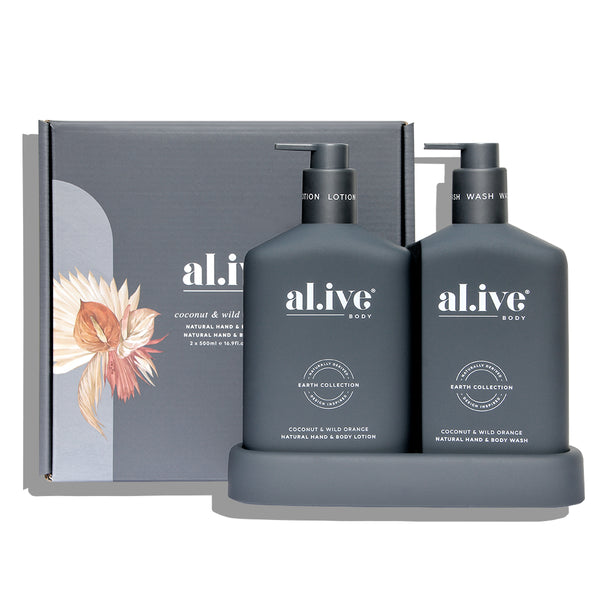 al.ive body | WASH & LOTION DUO + TRAY - COCONUT & WILD ORANGE