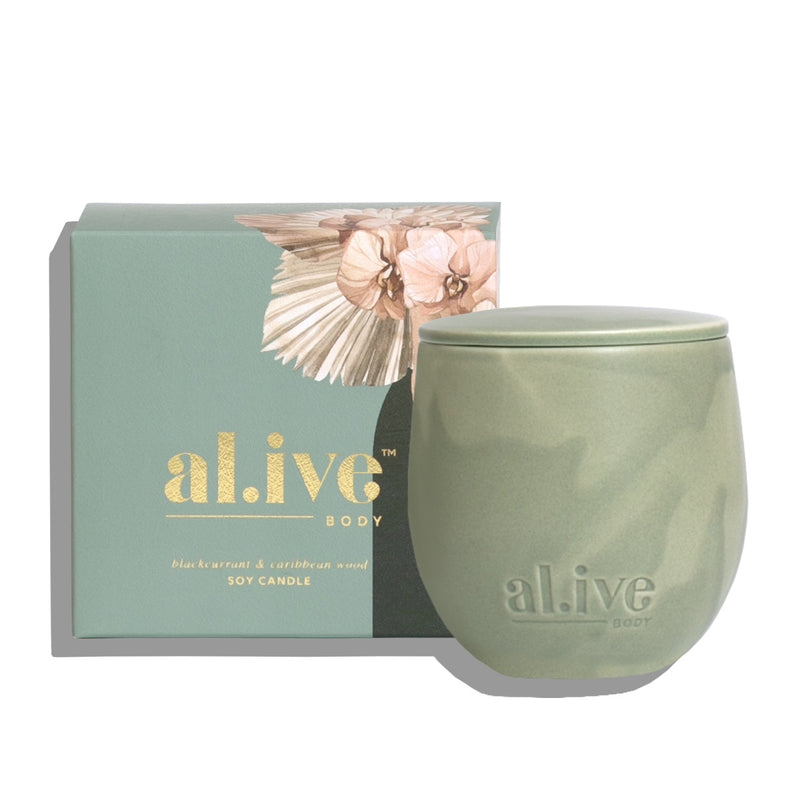 al.ive body | Blackcurrant & Caribbean Wood Soy Candle