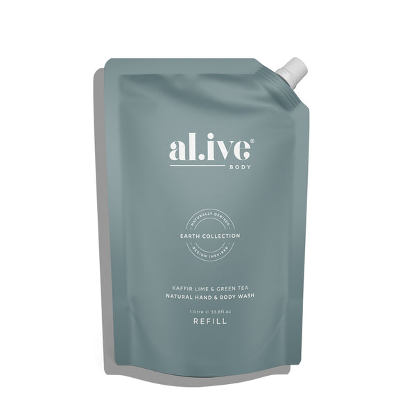 al.ive body | 1 Ltr Wash Refill - Kaffir Lime & Green Tea