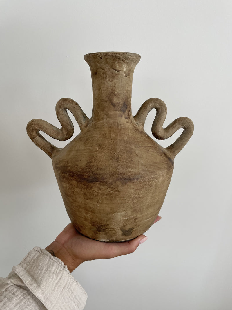 Wave Handle Vase | natural/brown