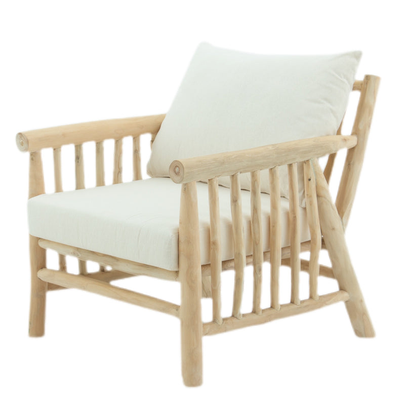 Teak One Seater Armchair with Cushions
