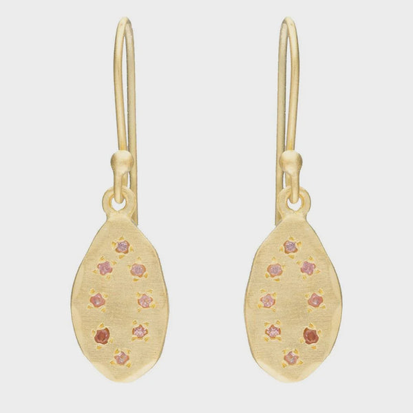 Rubyteva Design | Irregular oval Pink Tourmaline earrings