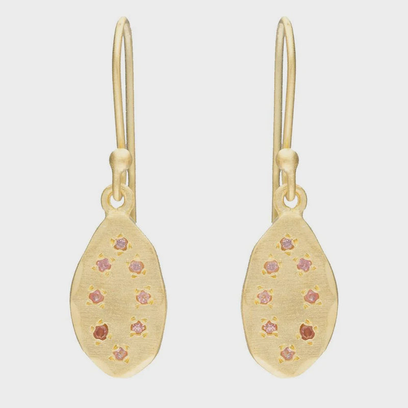 Rubyteva Design | Irregular oval Pink Tourmaline earrings
