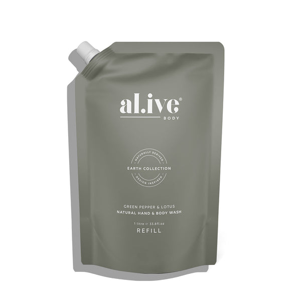 al.ive body | 1 Ltr Wash Refill - Green Pepper & Lotus