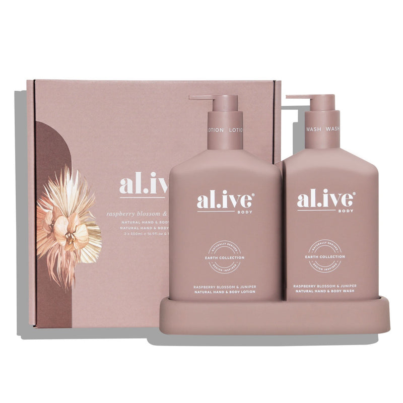 al.ive body | WASH & LOTION DUO + TRAY -  Raspberry Blossom & Juniper