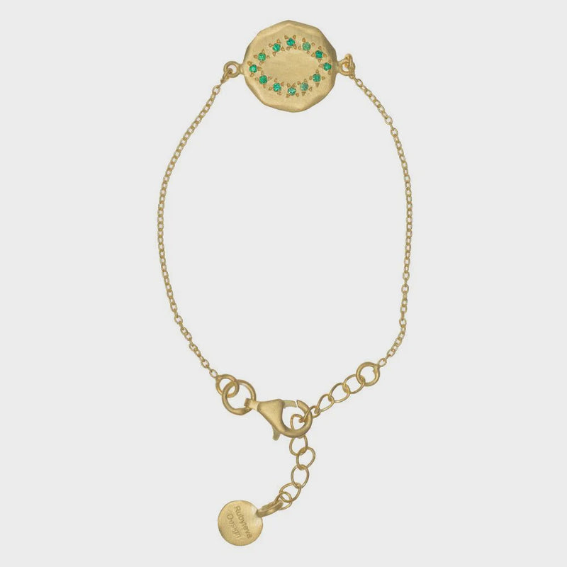 Rubyteva Design |  Oval Green Zircon Eye Bracelet