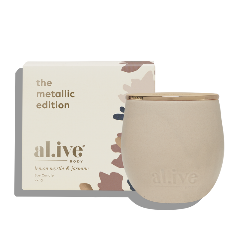 al.ive body | Metallic Edition Lemon Myrtle & Jasmine Soy Candle