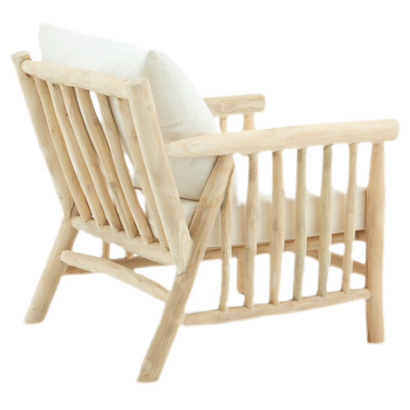 Teak One Seater Armchair with Cushions