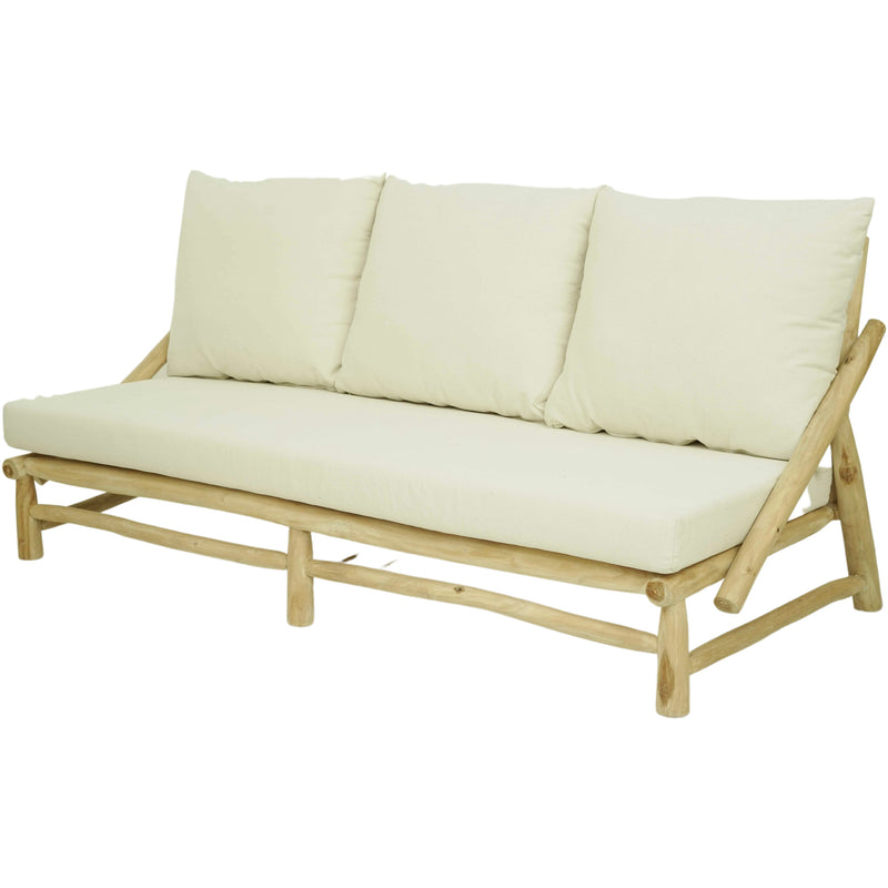 Teak Three Seater Lounger with Cushions