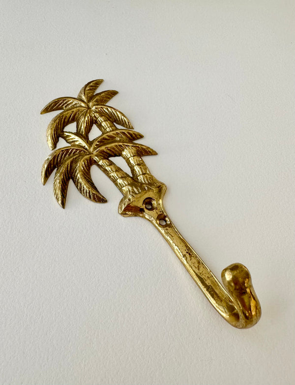 Brass/ Gold WALL HOOK DUAL PALMS | 15CM X 7CM