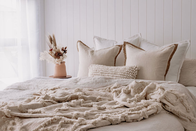 Jute & Ivory 100% Flax Linen Cushion | 50CM X 50CM