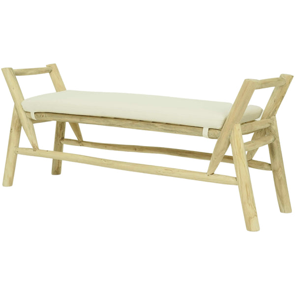 Teak Occasional Bench Seat with Cushion | Large