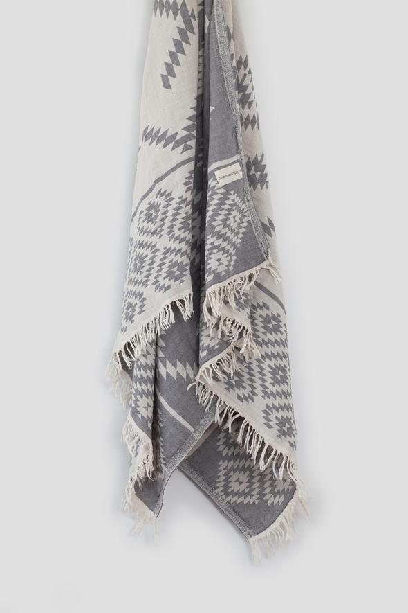 Aztec Turkish Towel | Dark Grey