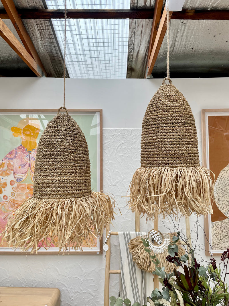 Small seagrass pendant light deals