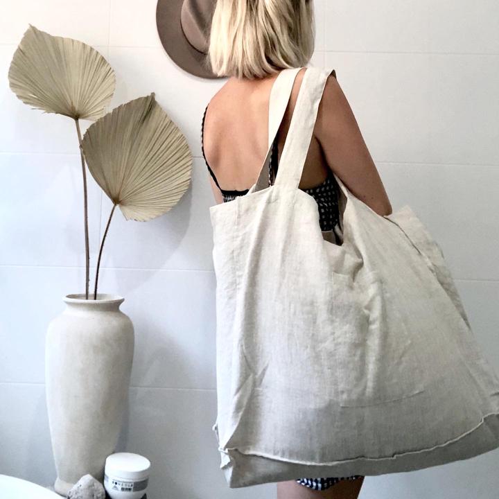 The Weekender Linen Tote | Oatmeal