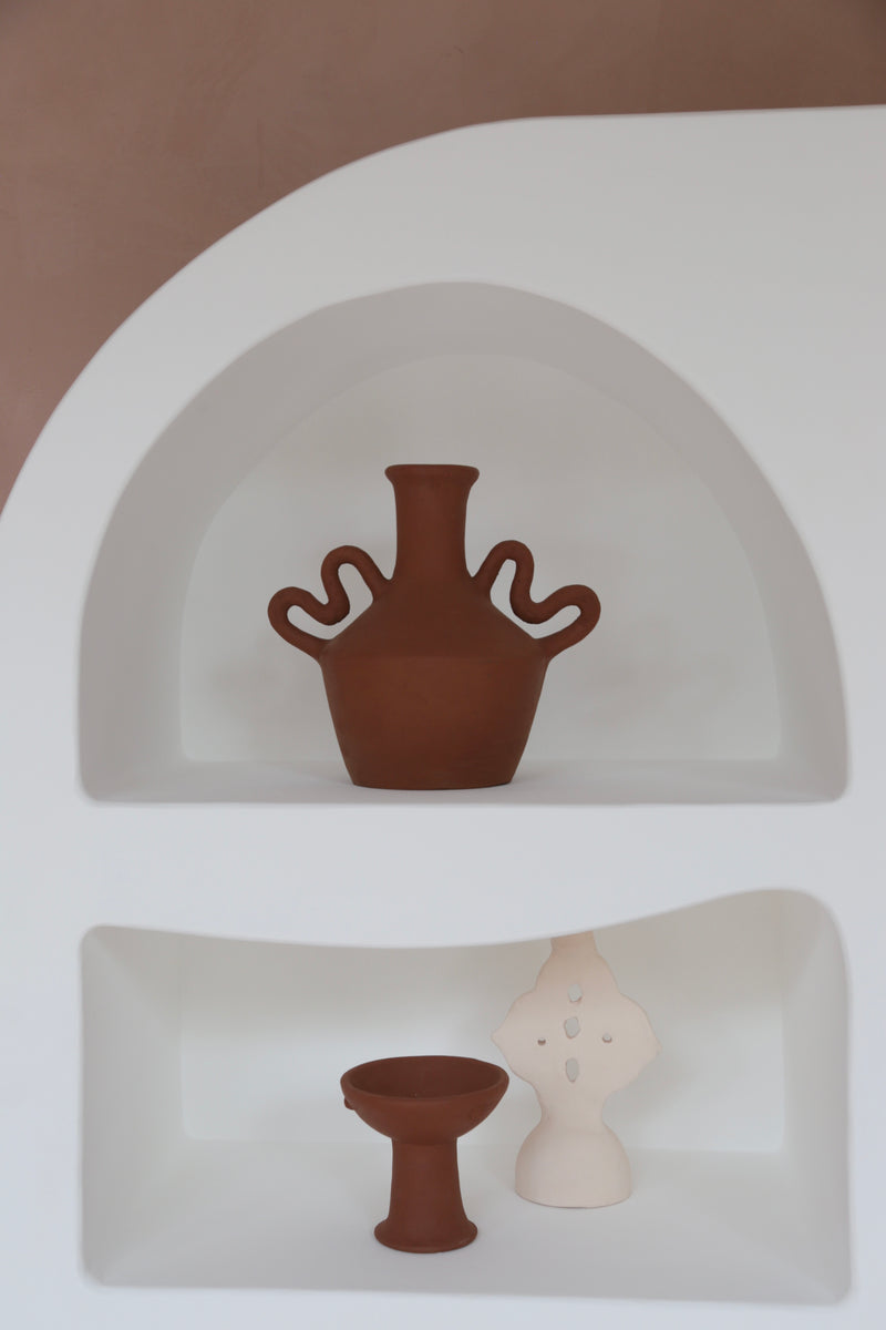 Wave Handle Vase | Terracotta